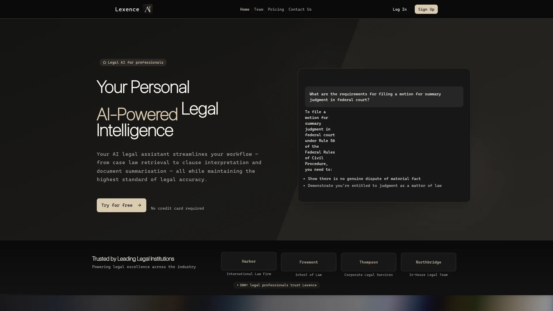 lexence homepage