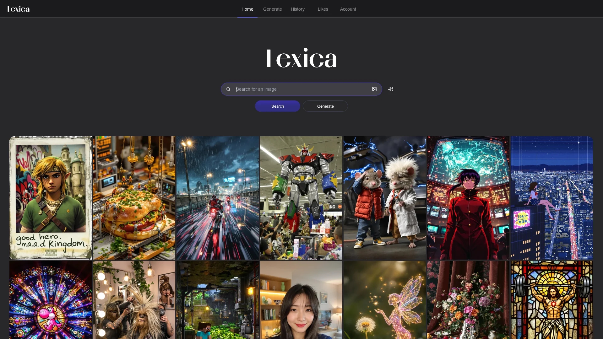 lexica homepage