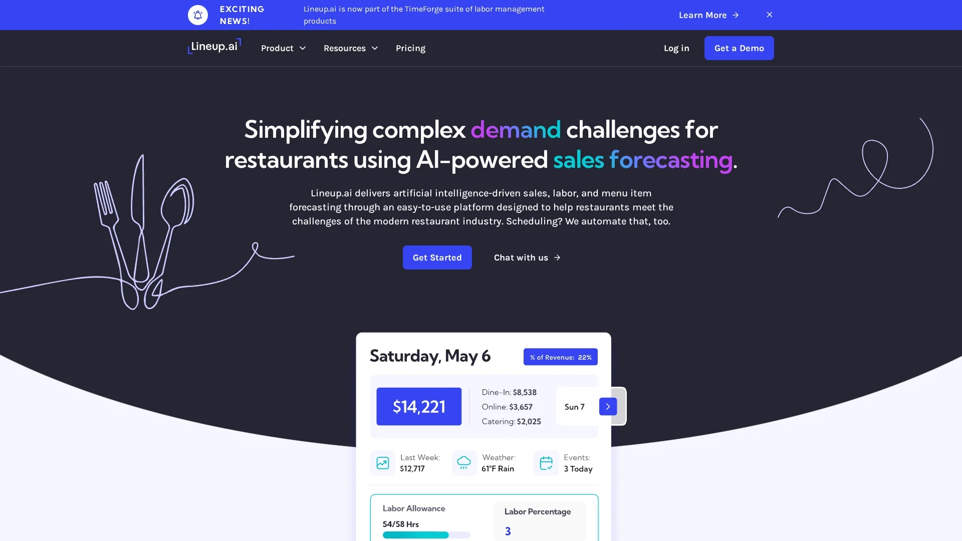 lineup-ai homepage