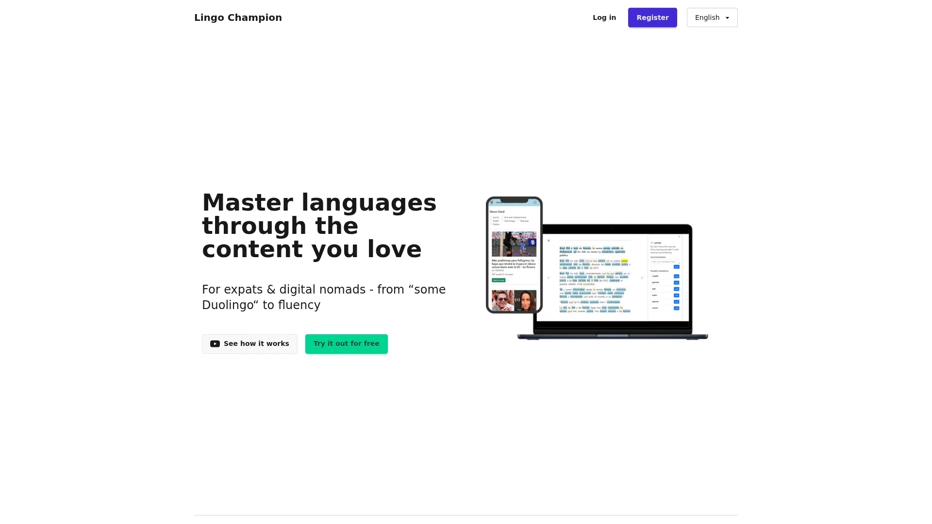 lingo-champion homepage