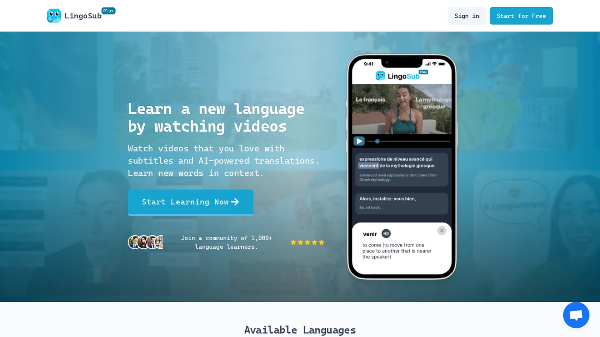 lingosub homepage