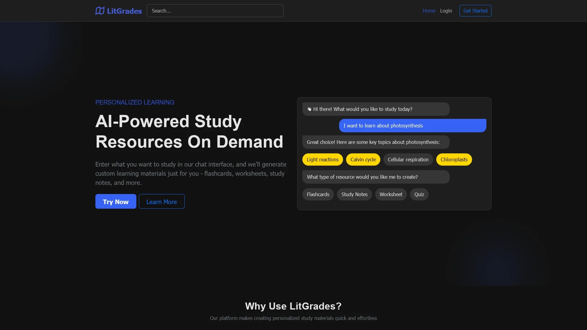 litgrades homepage