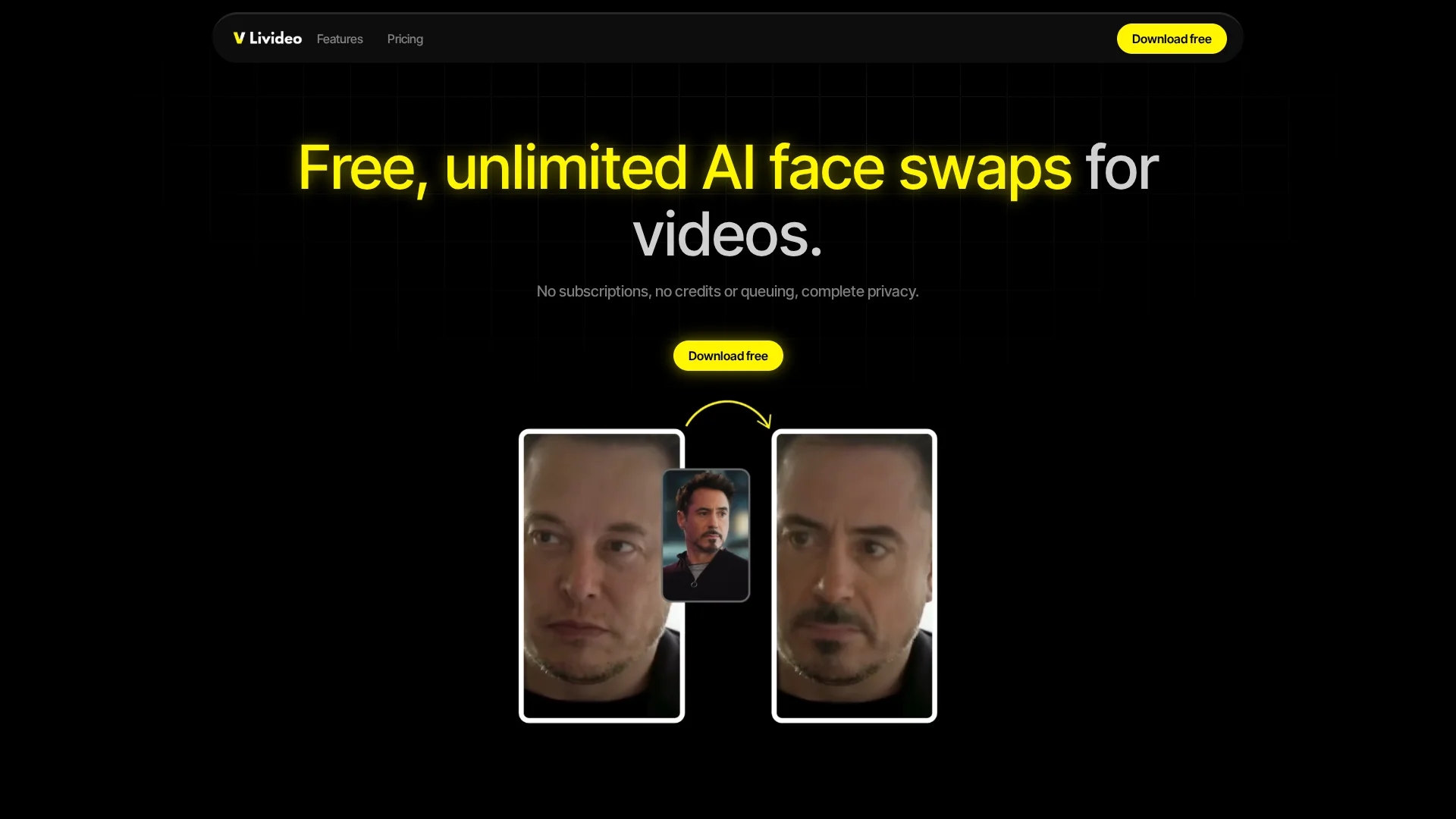 livideo-ai homepage