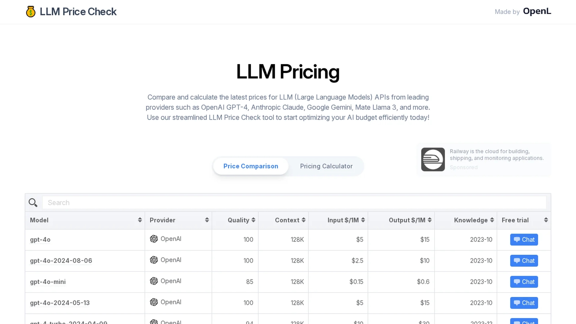 llm-price-check homepage
