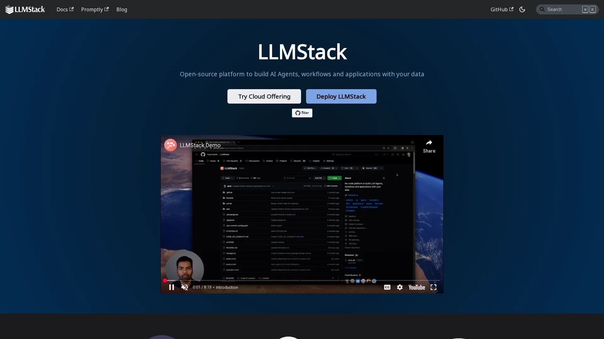 llmstack homepage
