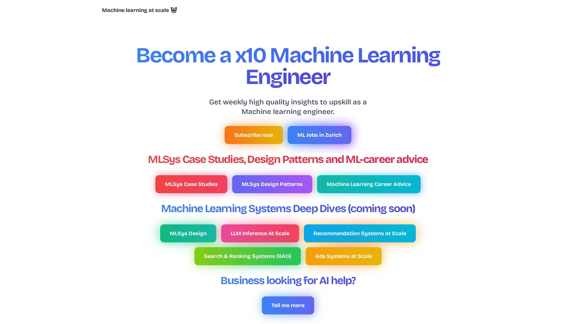 machine-learning-at-scale homepage