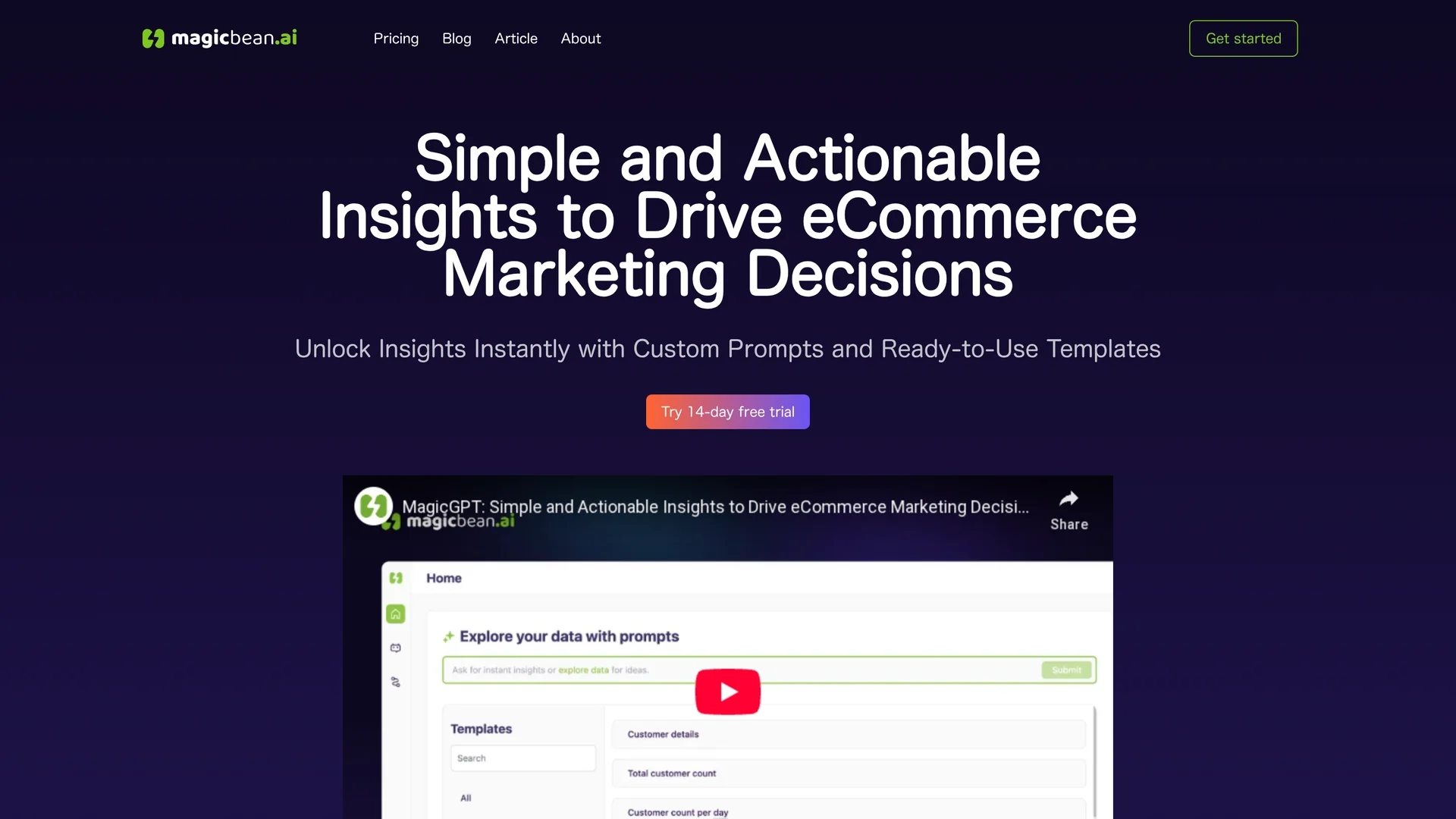 magicbean homepage