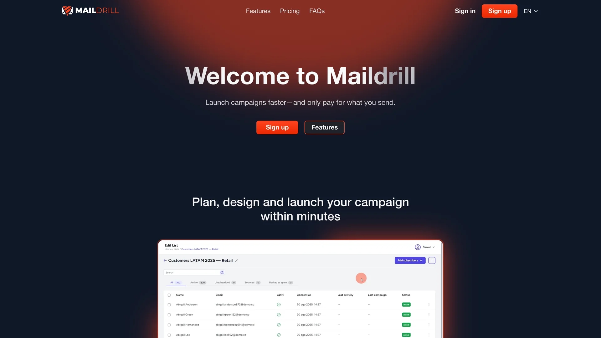 maildrill homepage