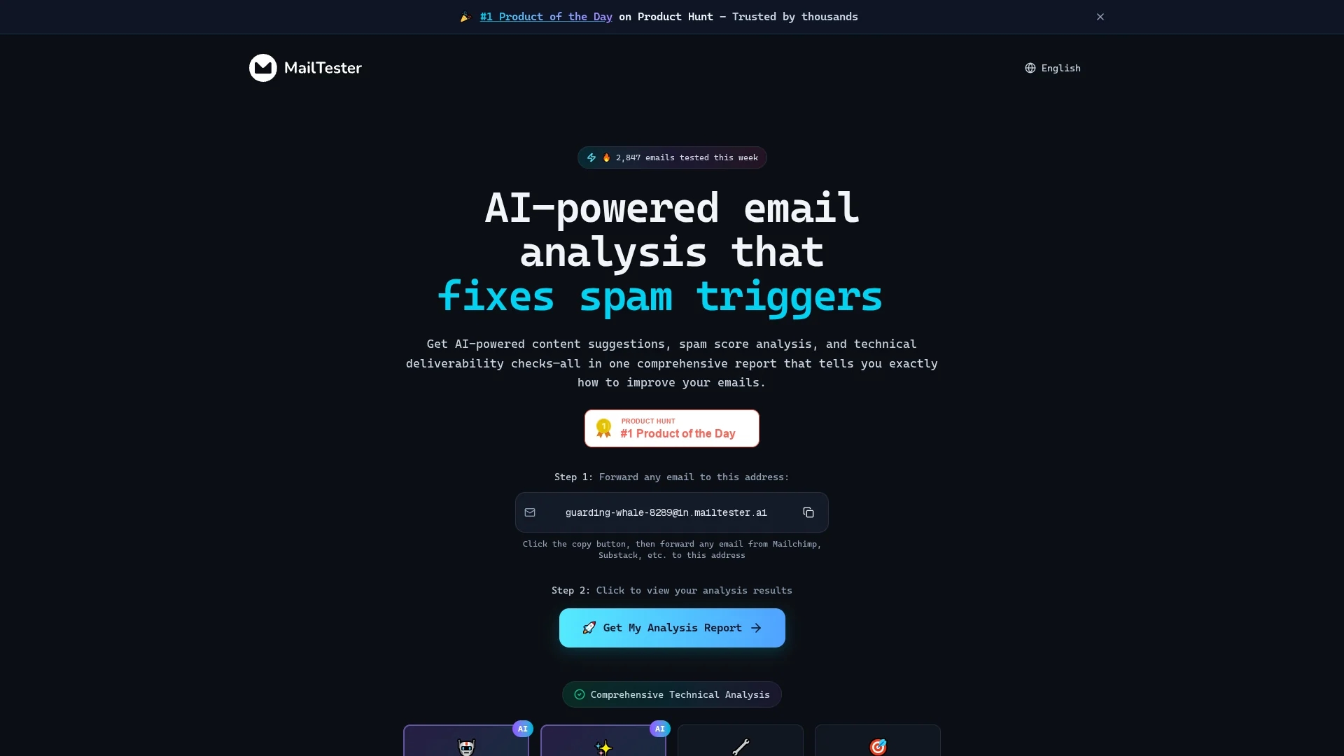 mailtester-ai homepage