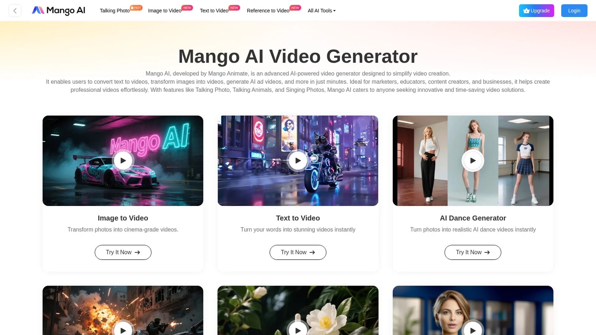 mango-animate-ai homepage
