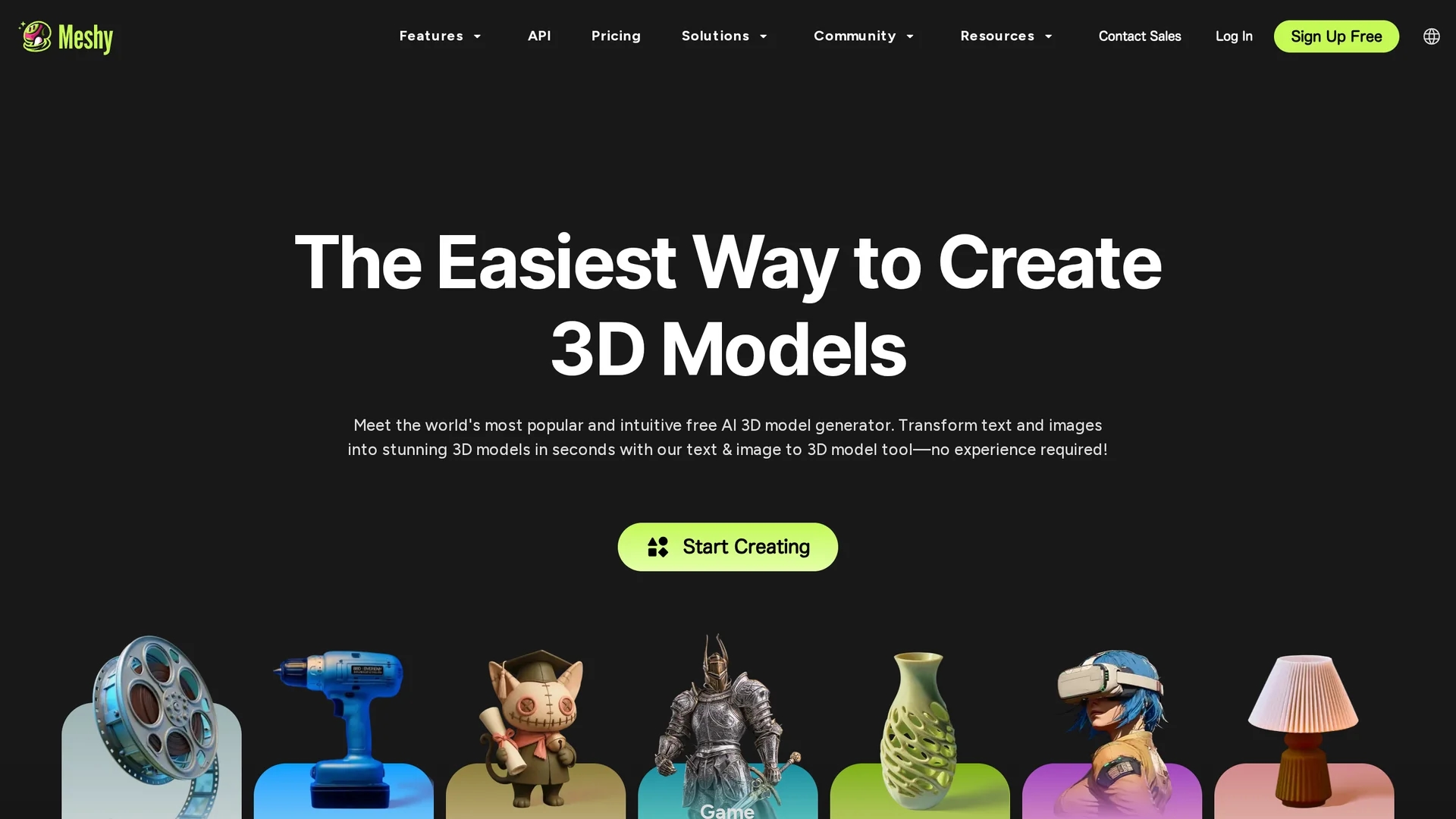 meshy-ai homepage