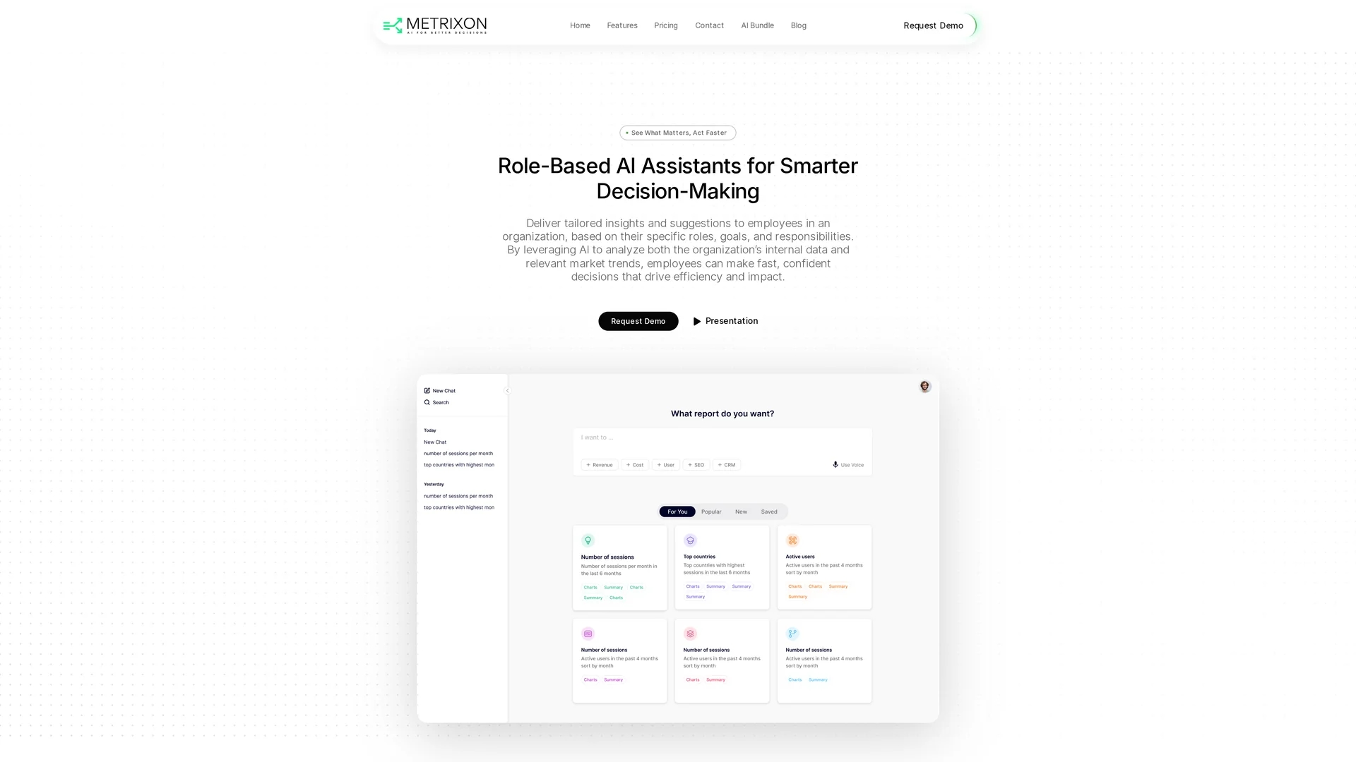 metrixon homepage