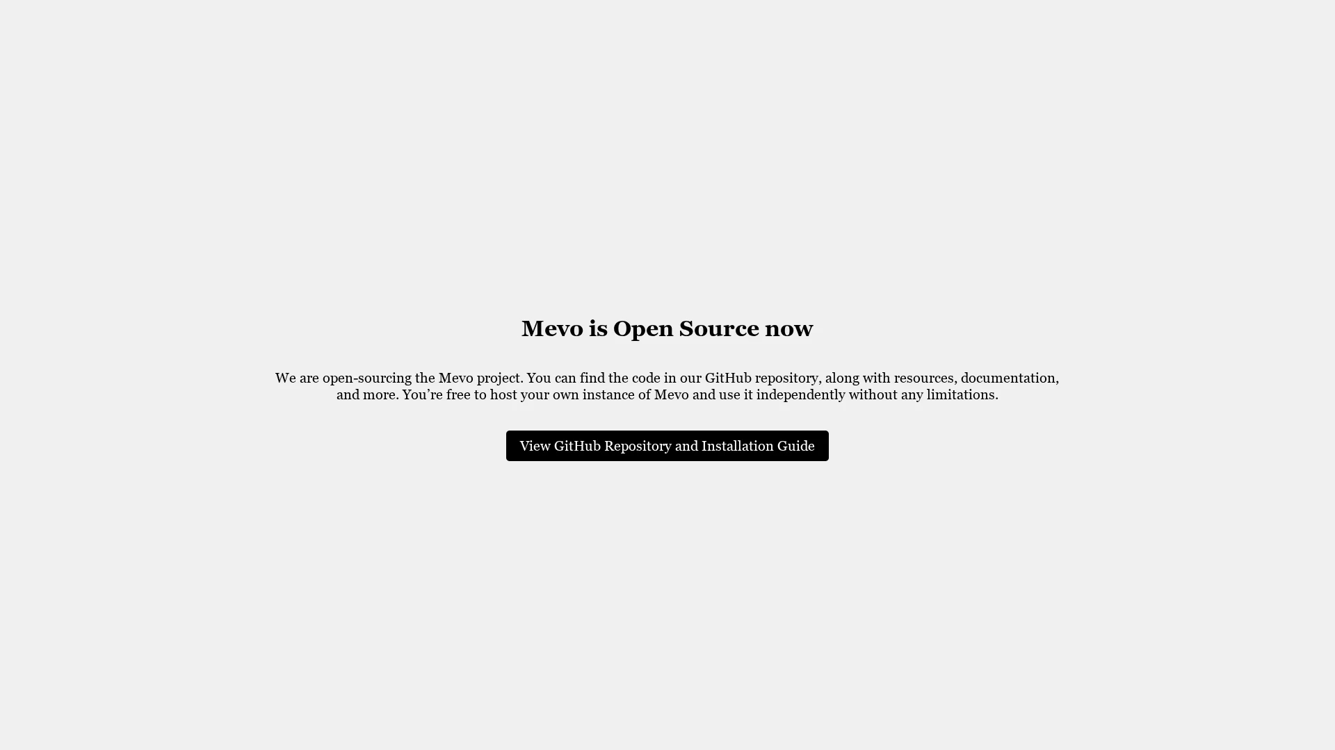 mevo homepage