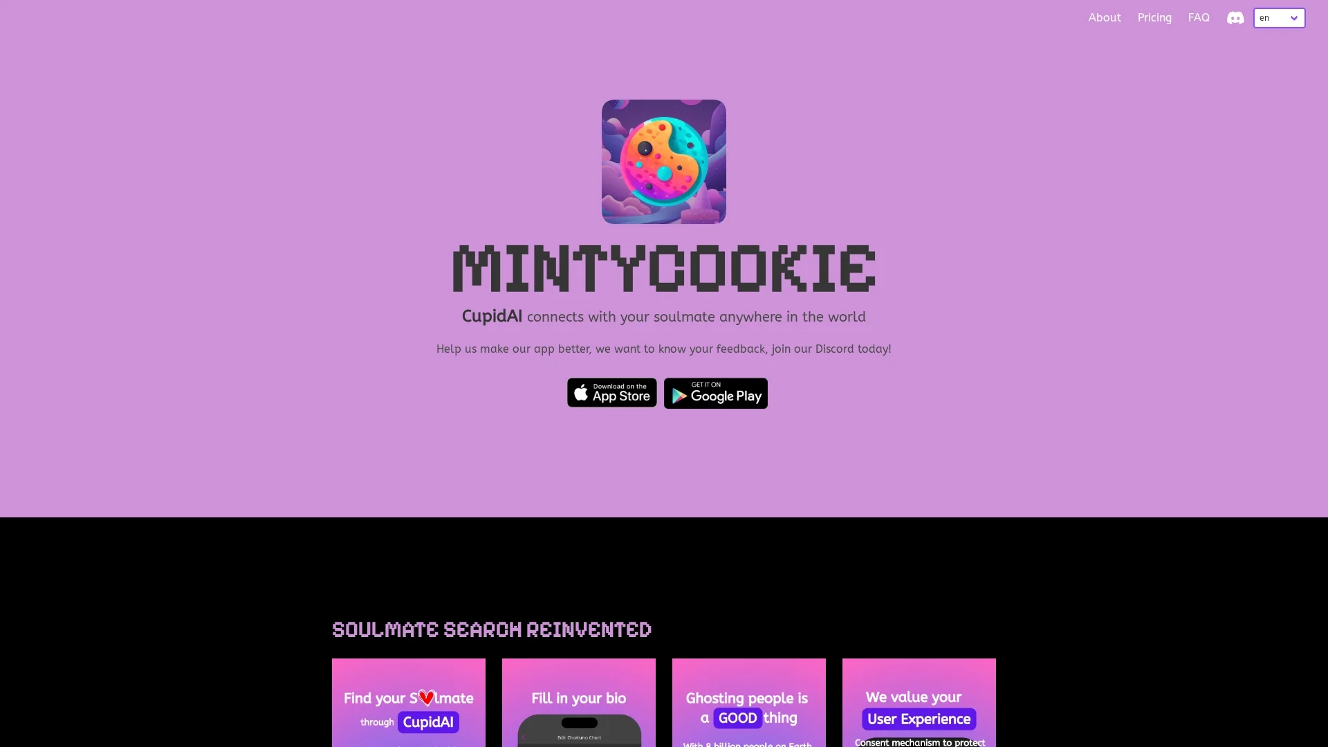 mintycookie-cupidai-chat homepage