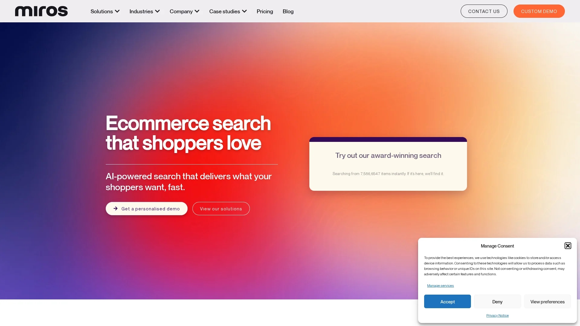 miros homepage