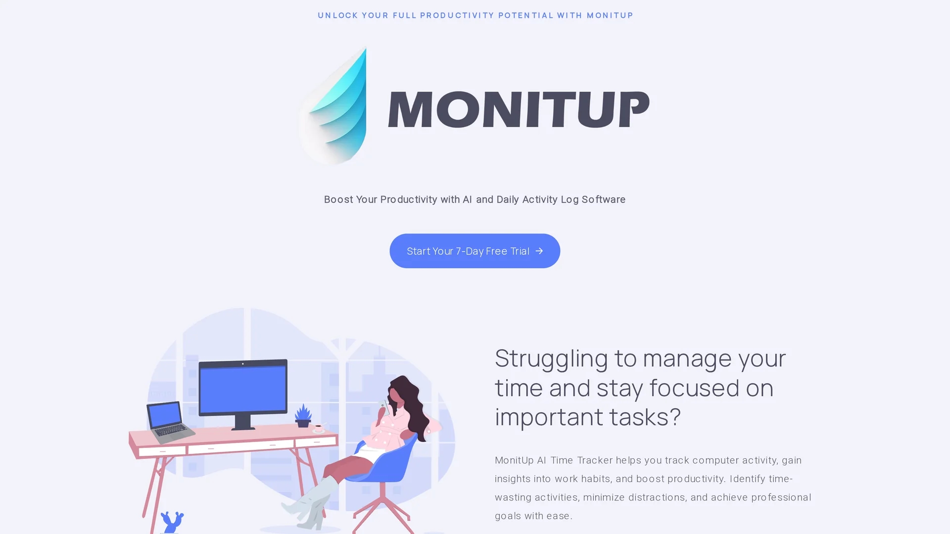 monitup-time-tracking homepage
