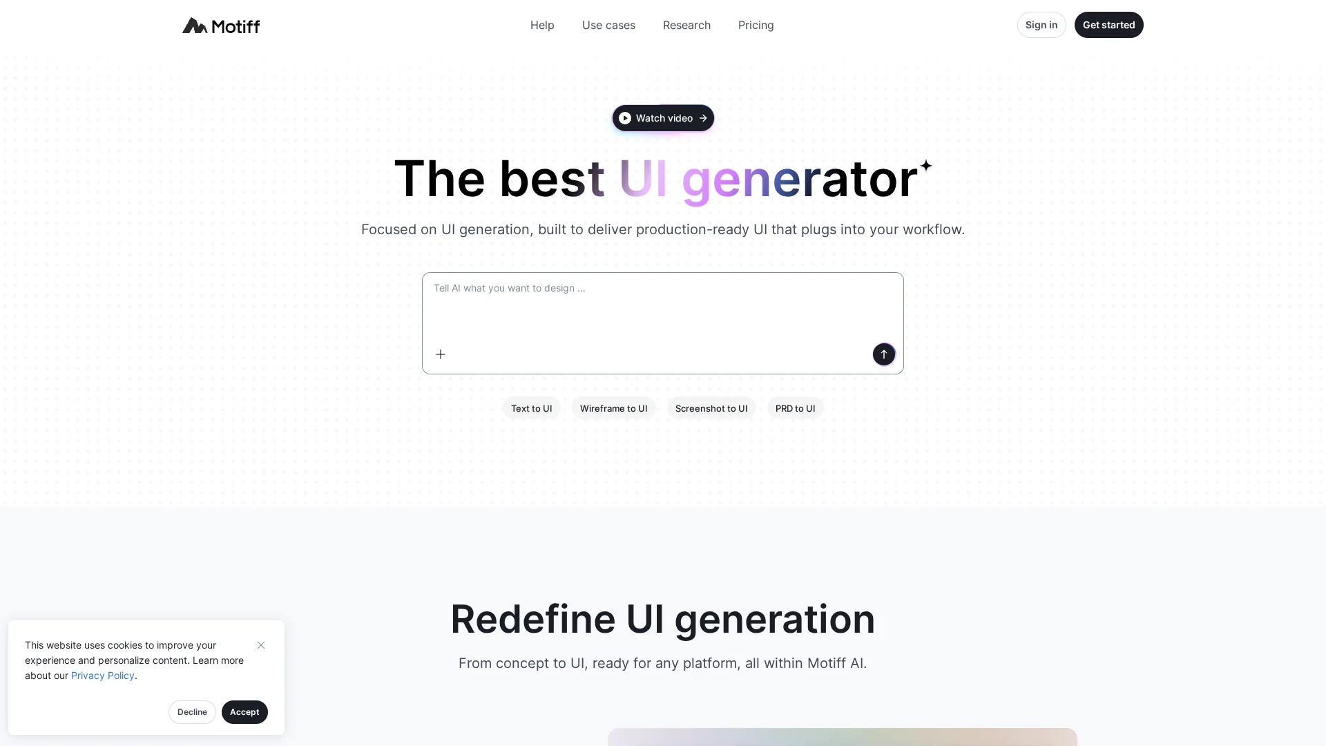 motiff homepage