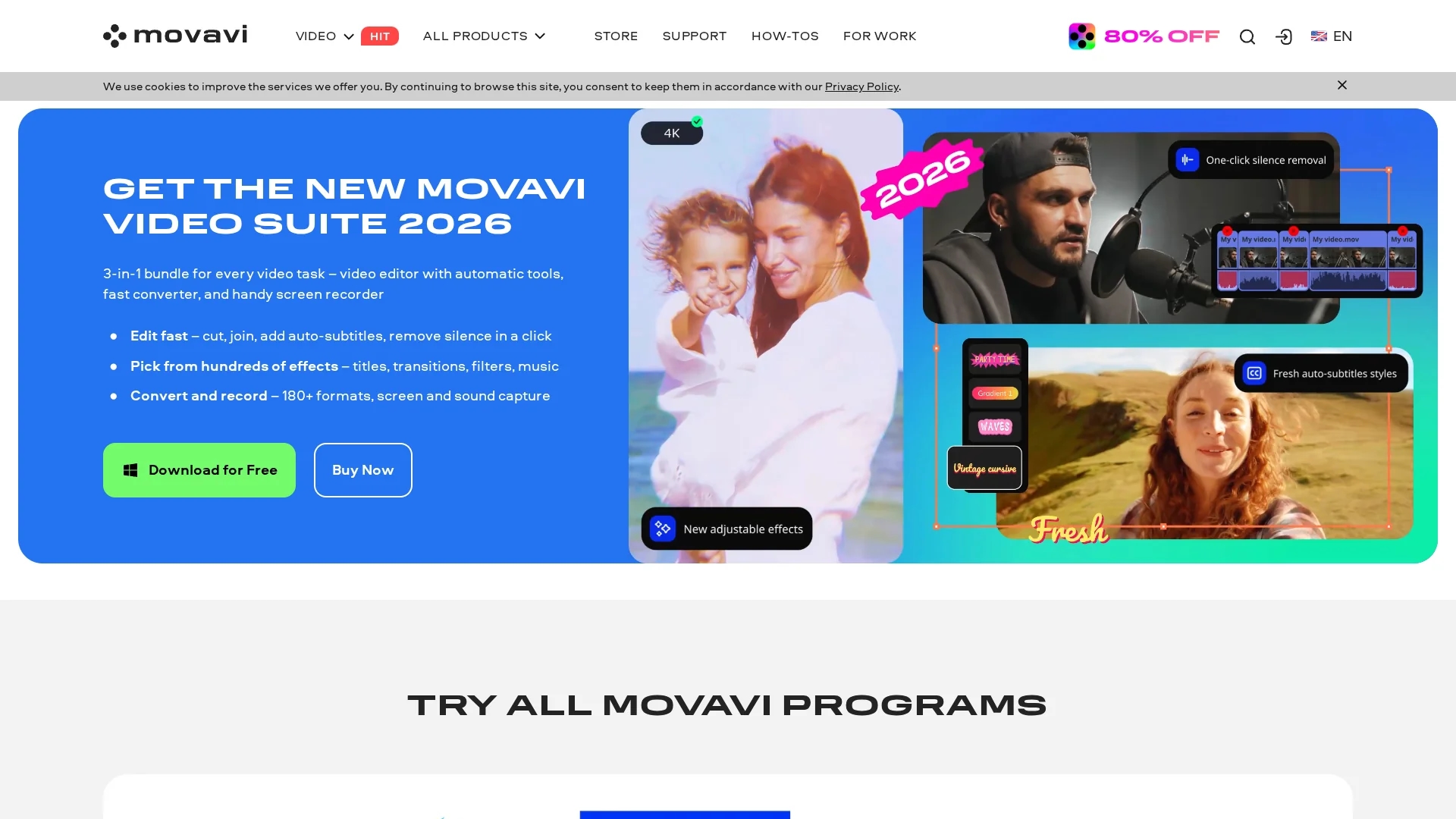 movavi-video-editor homepage