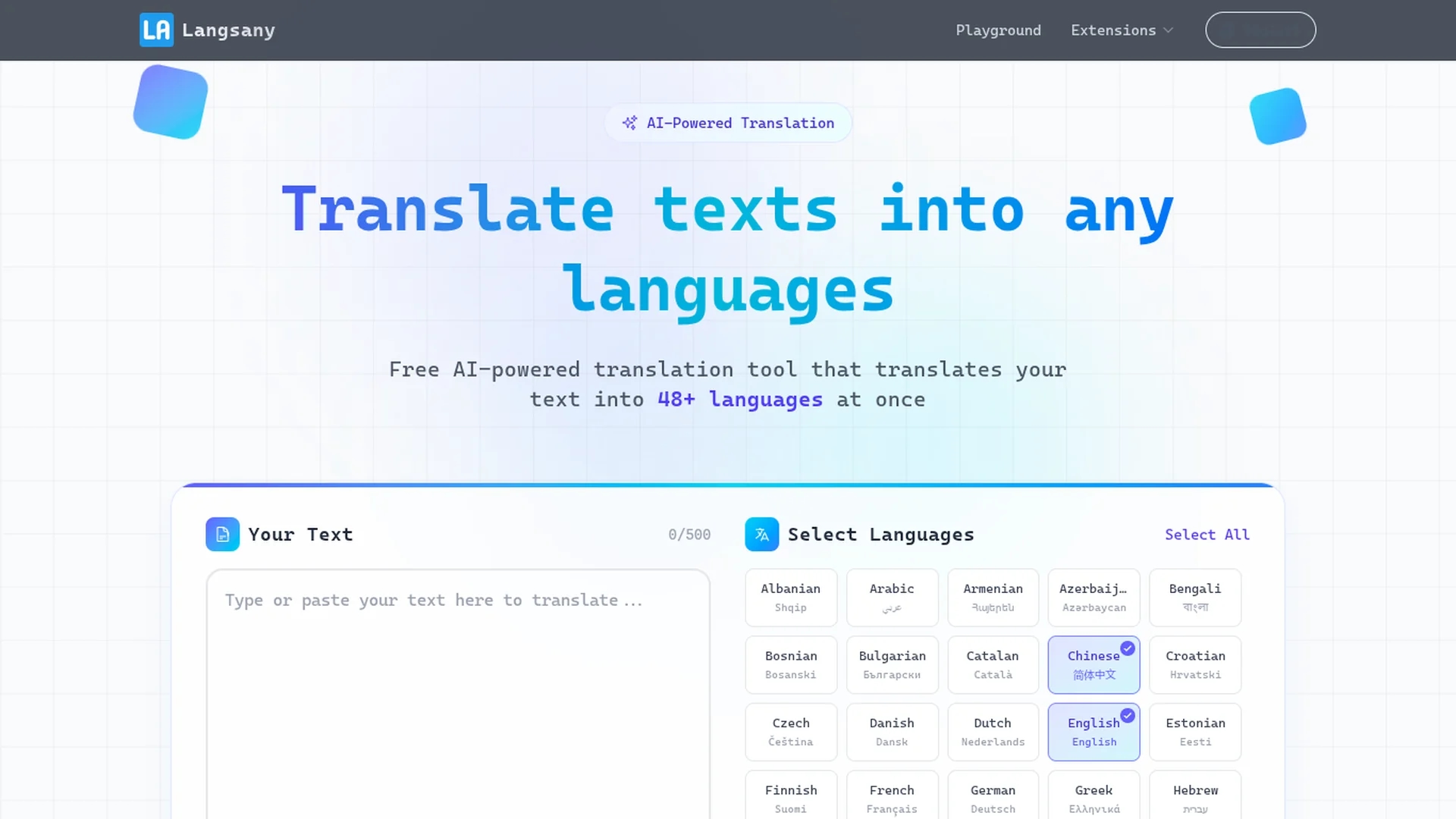 multilingual-top homepage