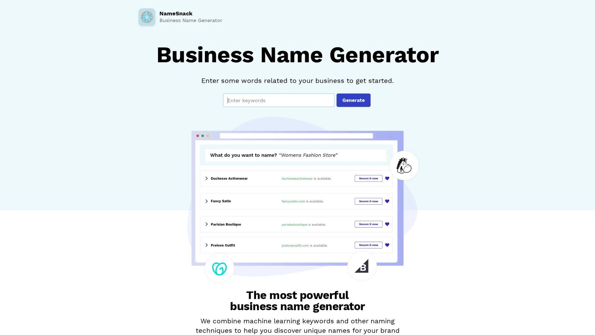 namesnack homepage