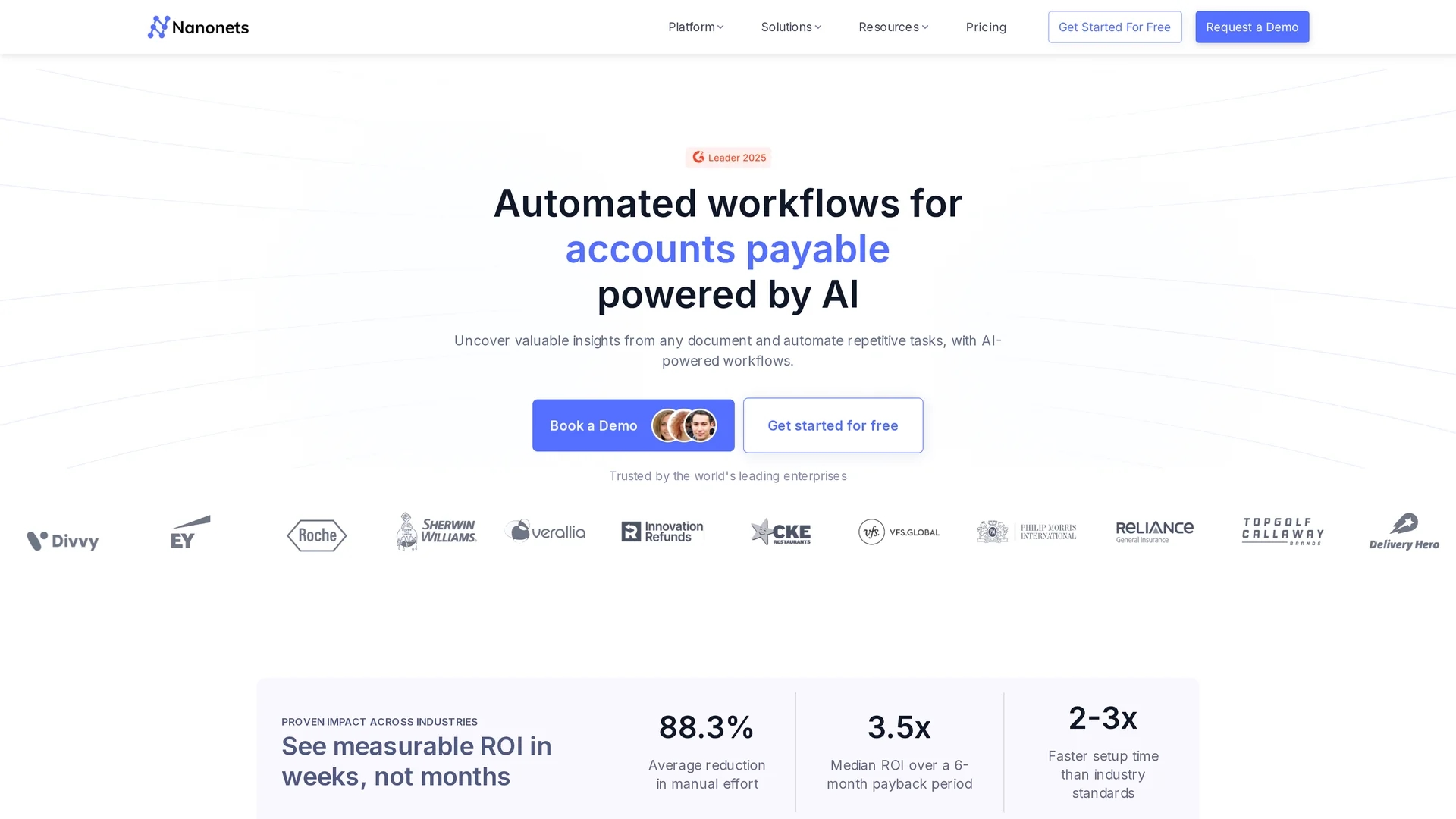 nanonets homepage