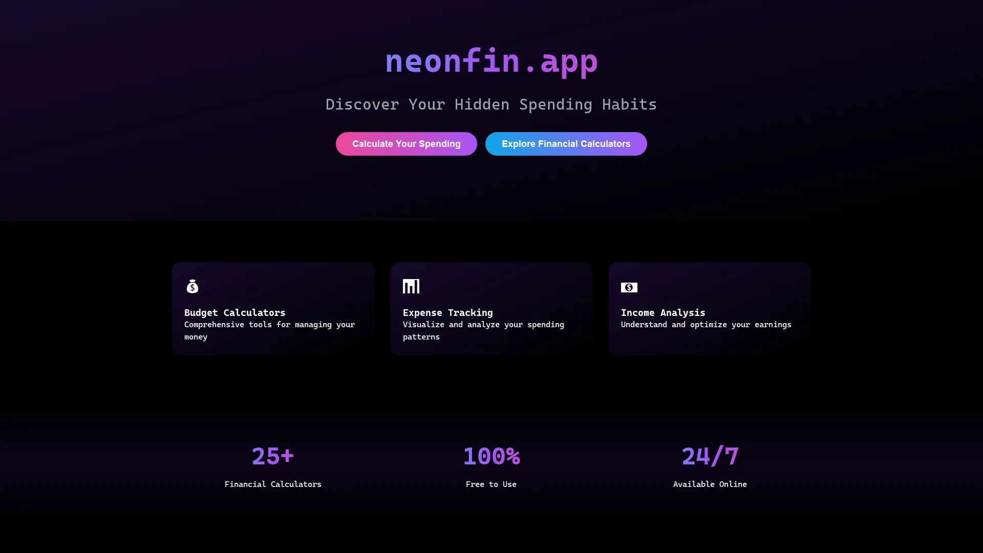 neonfin homepage