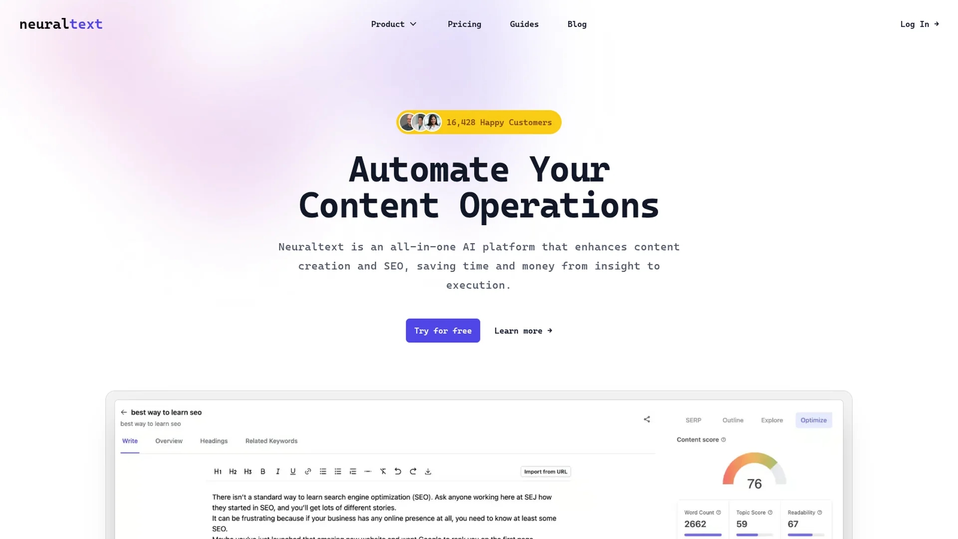 neuraltext homepage