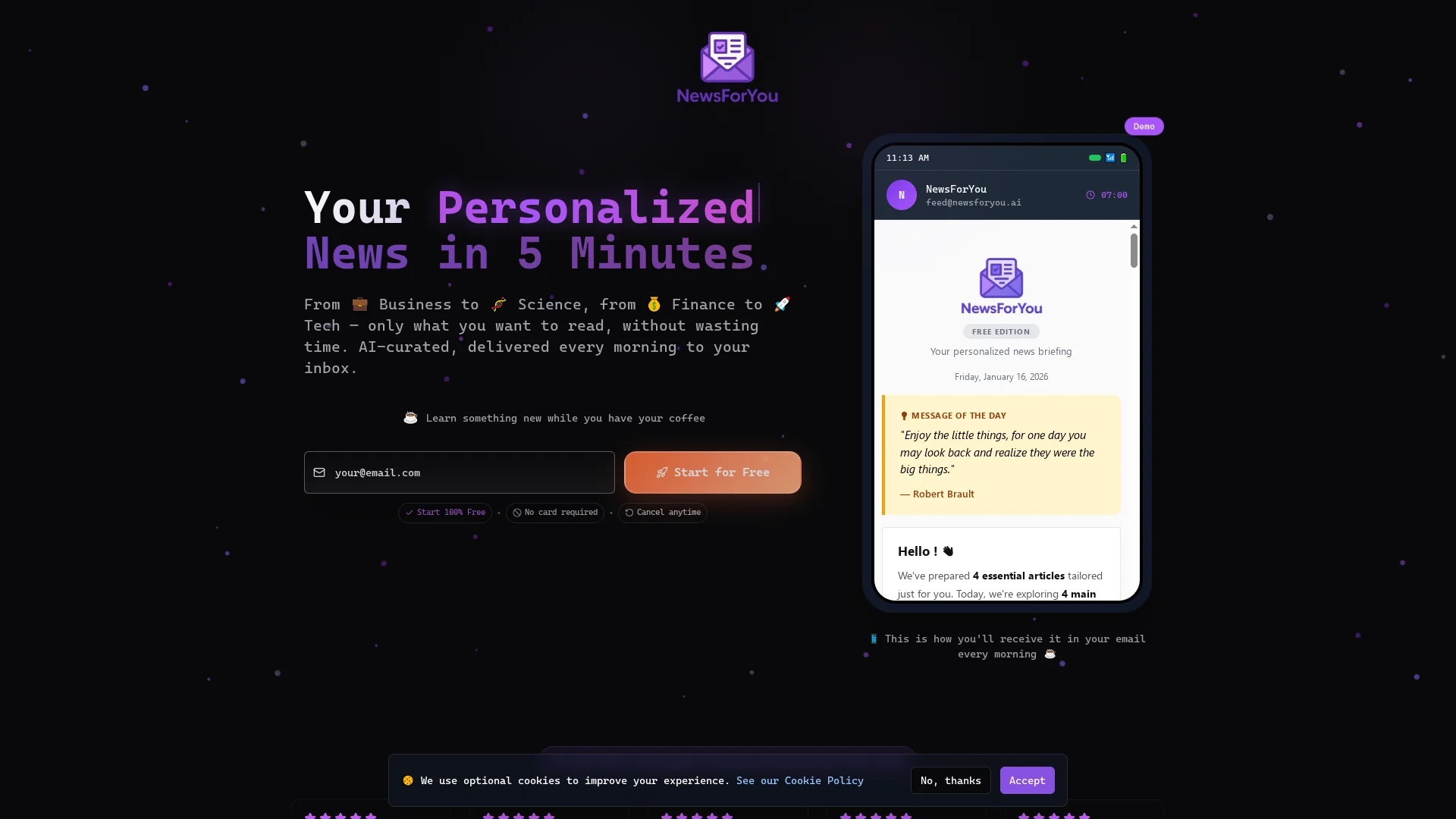 newsforyou homepage