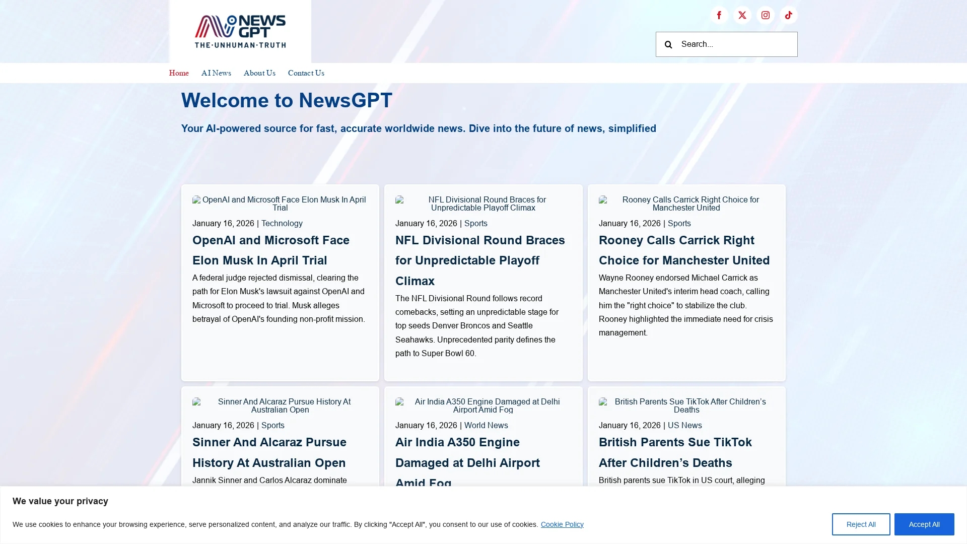 newsgpt homepage