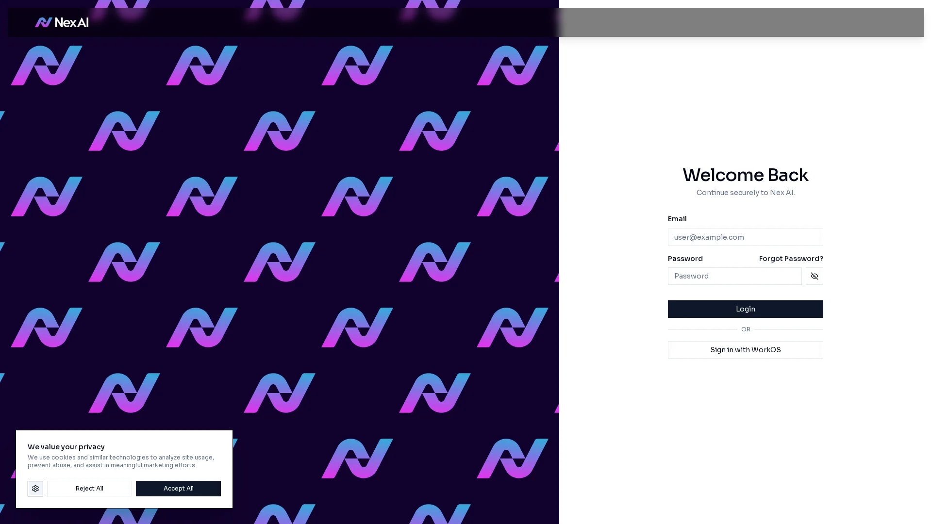 nex-ai homepage