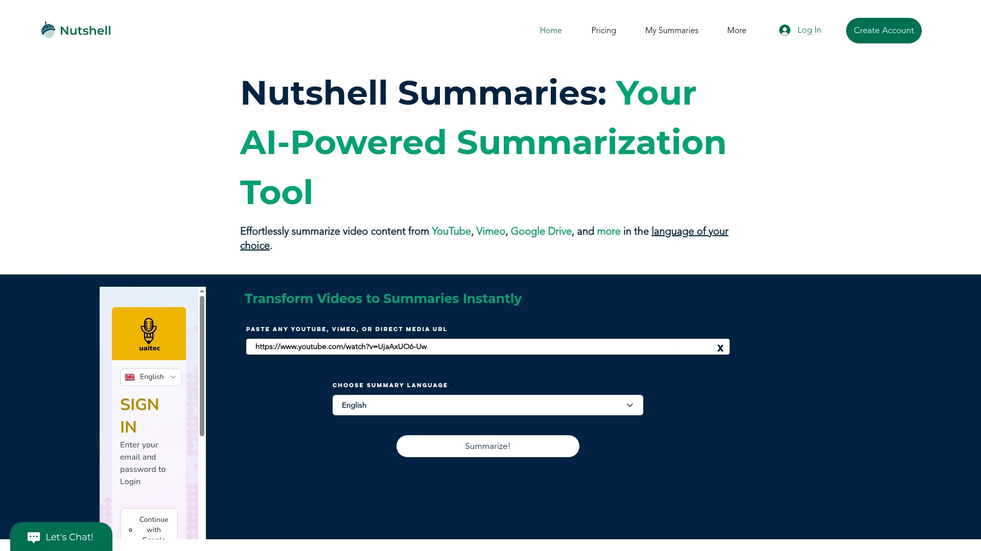 nutshell-summaries-2-0 homepage