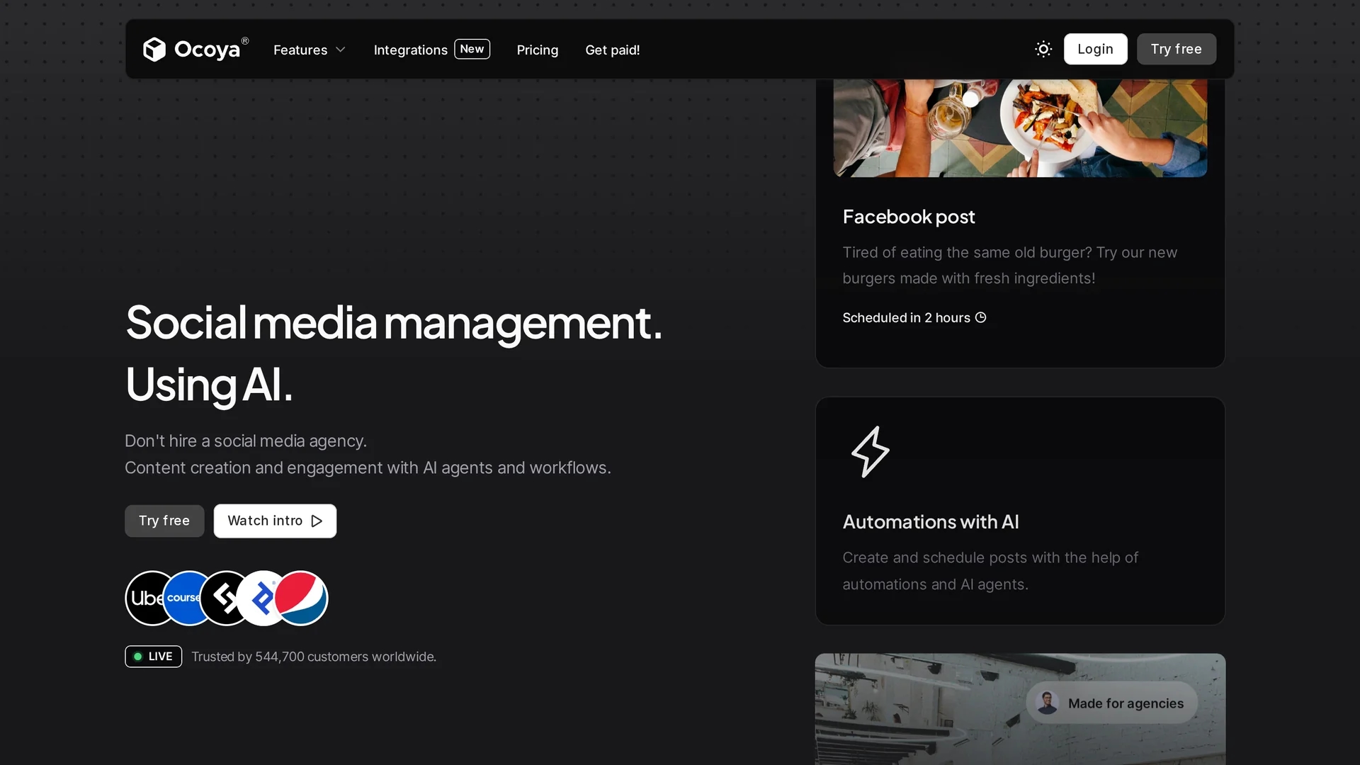 ocoya homepage
