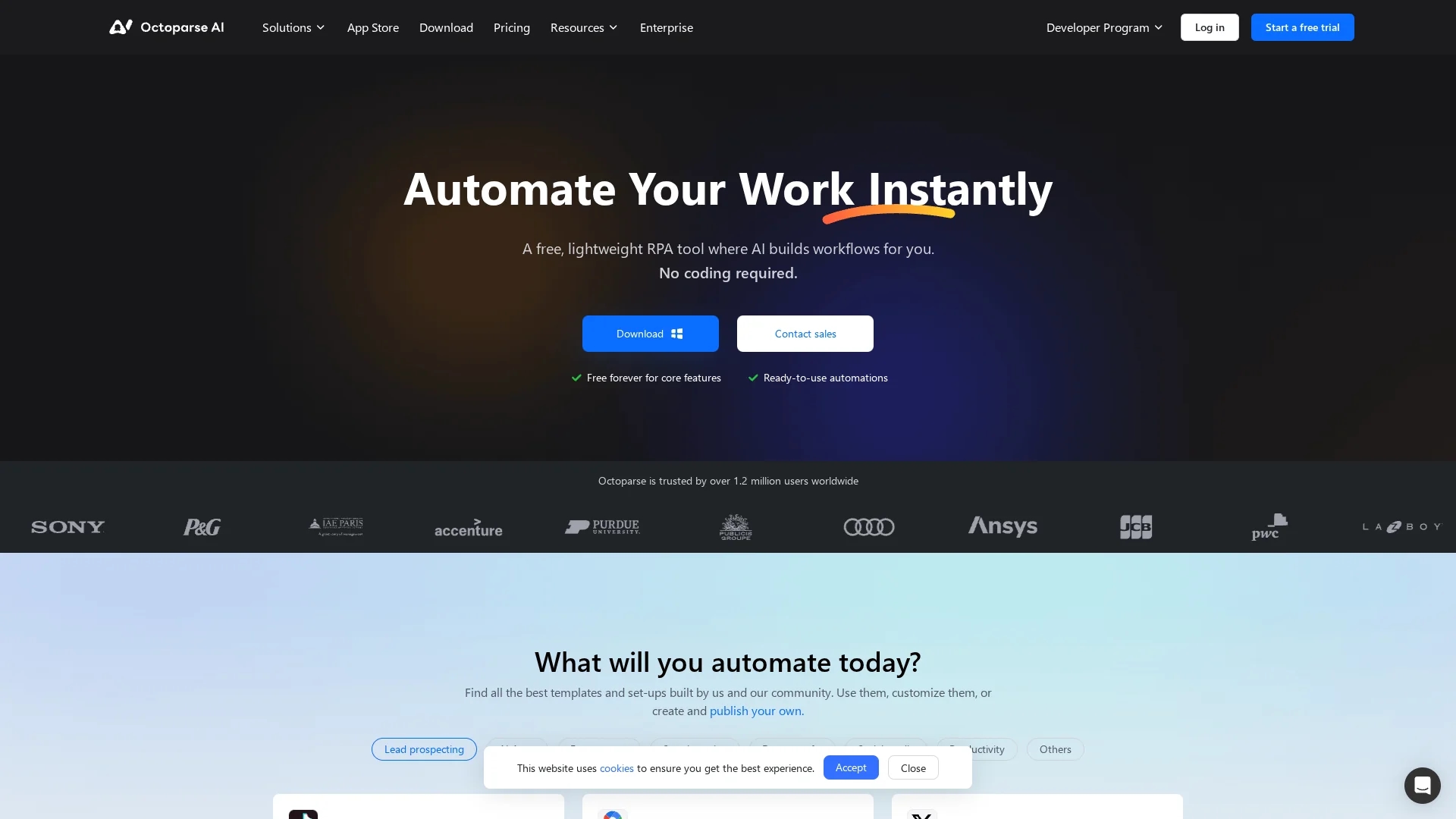 octoparse-ai homepage