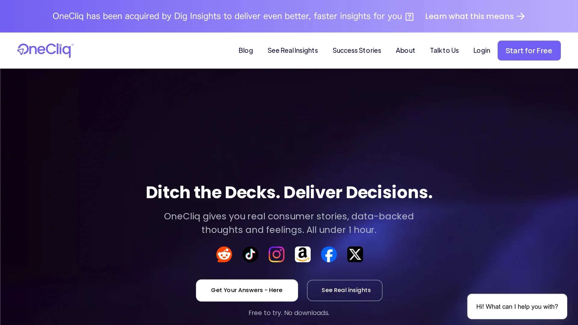 onecliq homepage