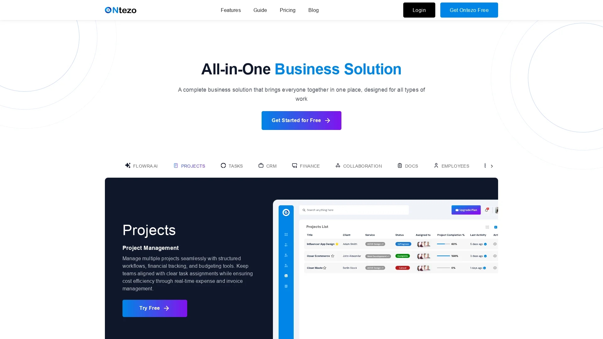 ontezo homepage