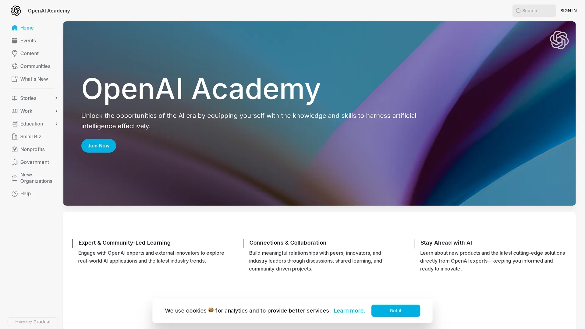 openai-academy homepage