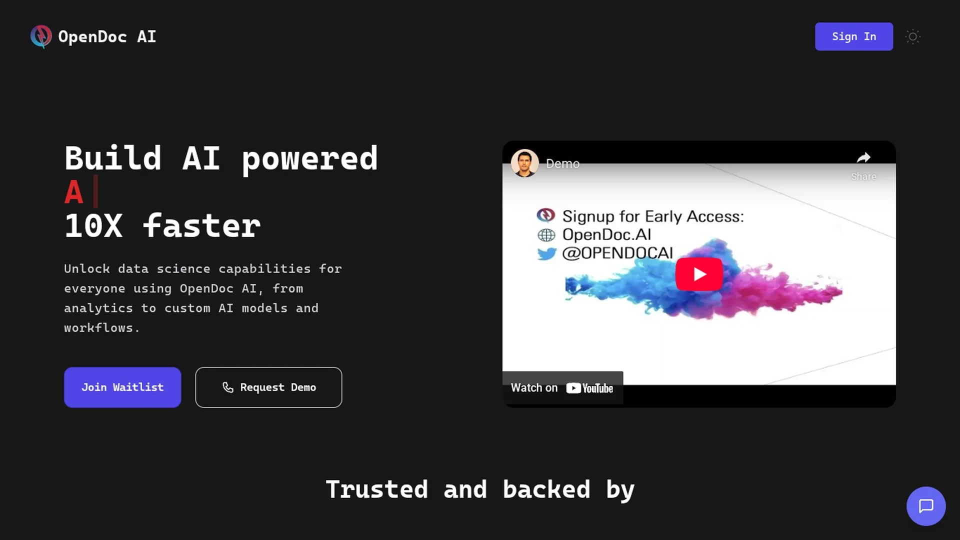 opendoc-ai-dataiq homepage