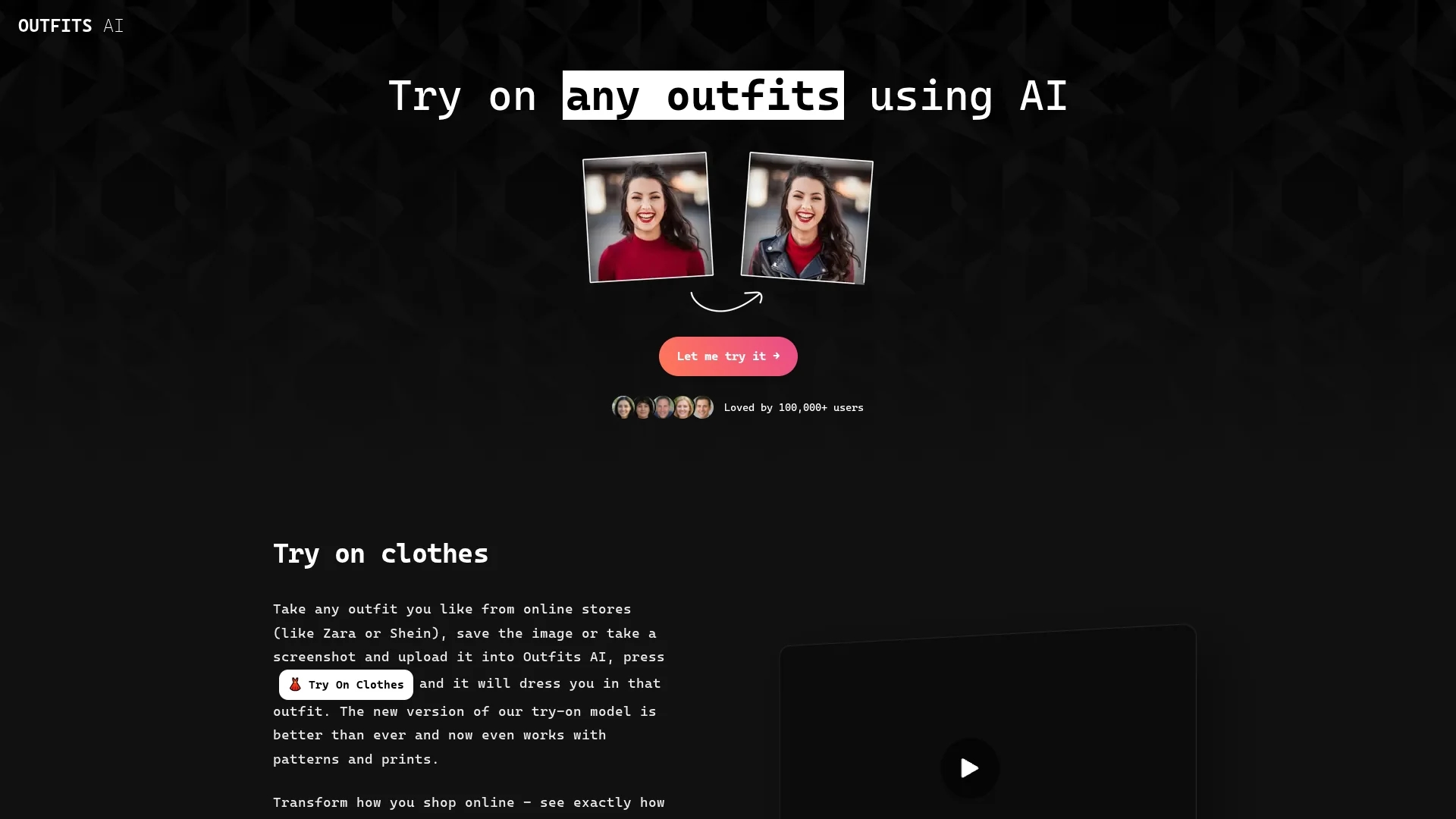 outfits-ai homepage