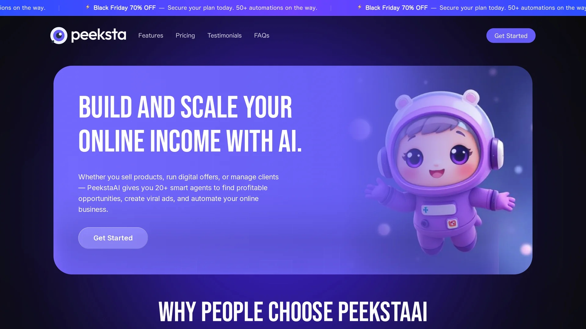 peeksta homepage