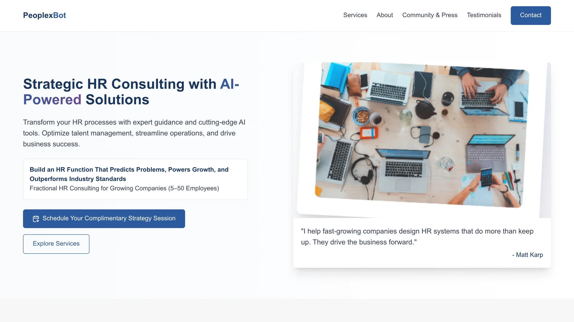 people-experience-bot-pxbot homepage