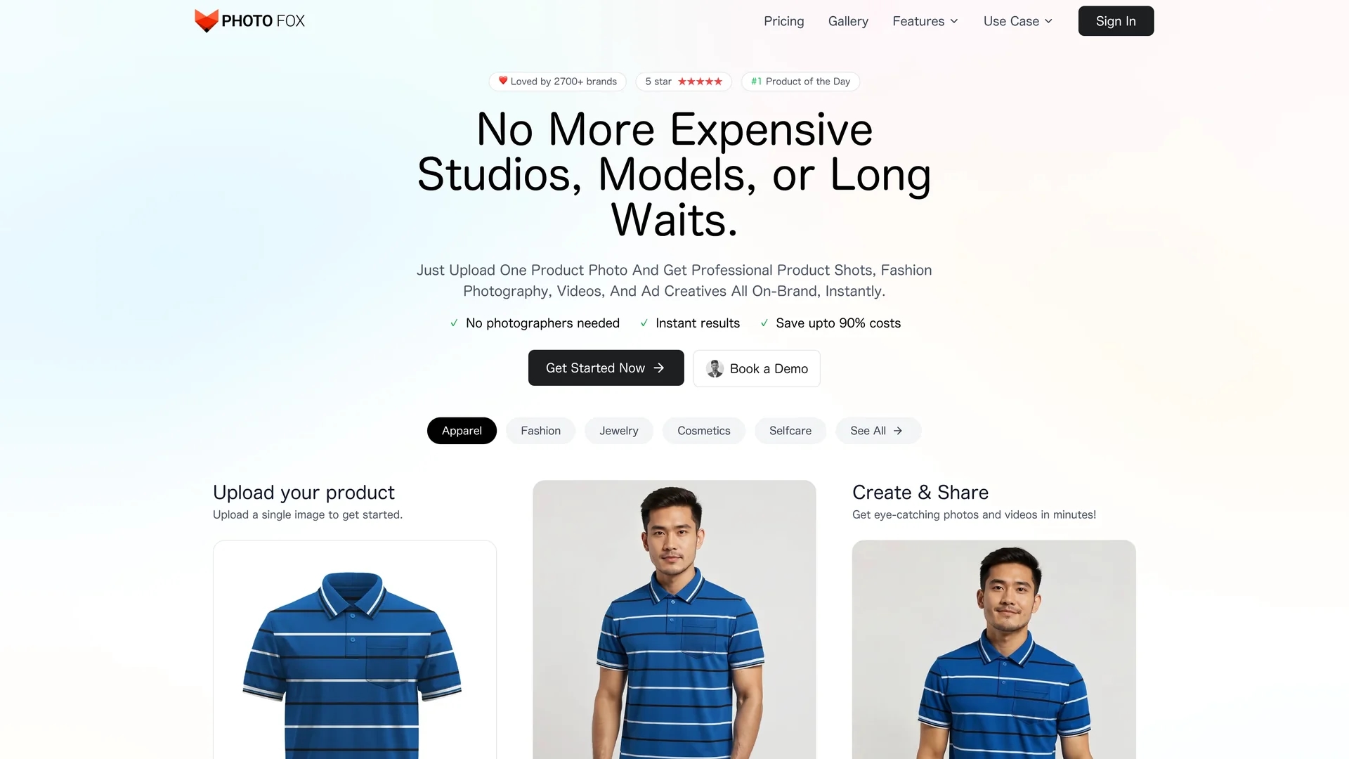 photofox-ai homepage