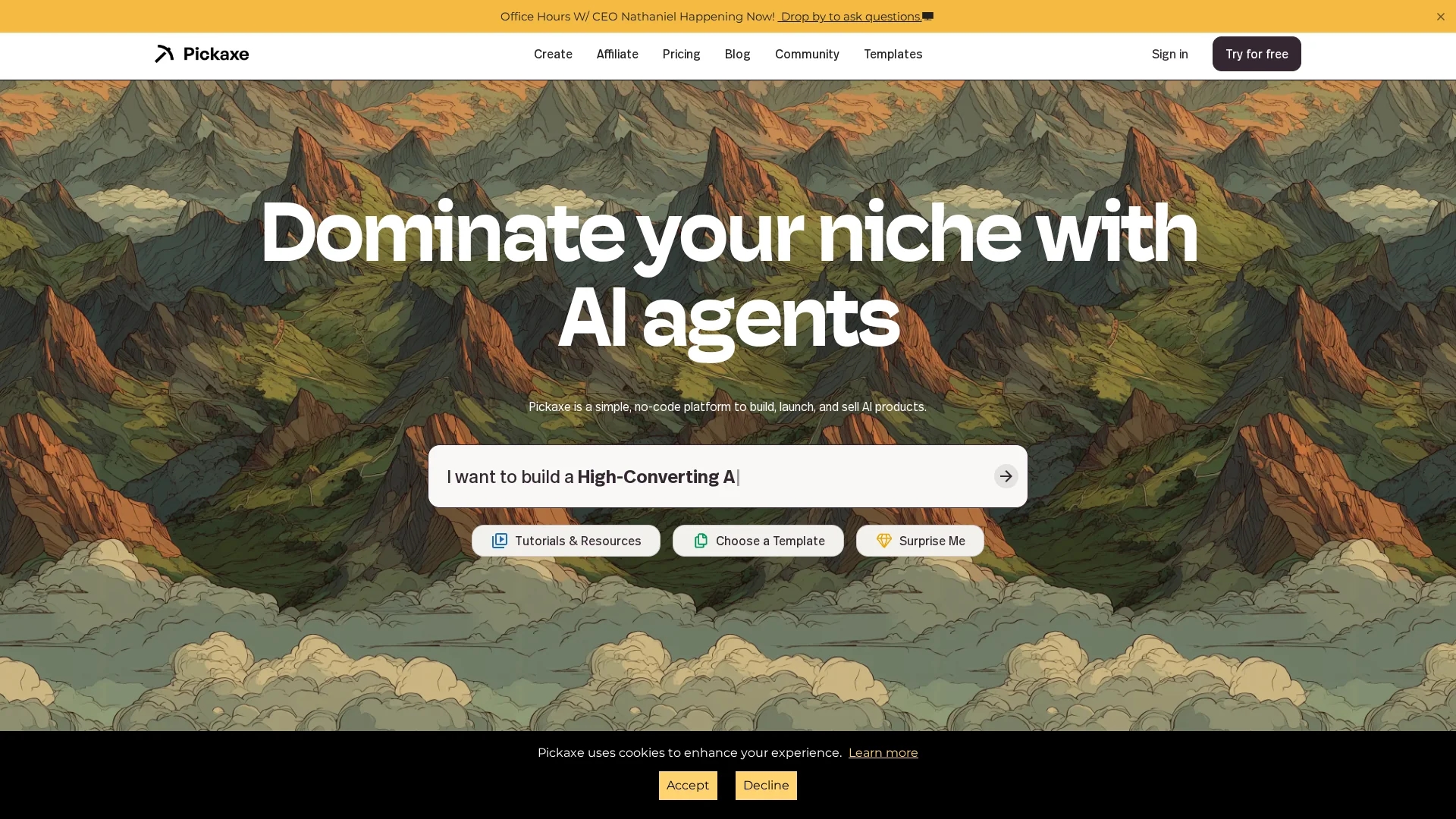 pickaxe homepage