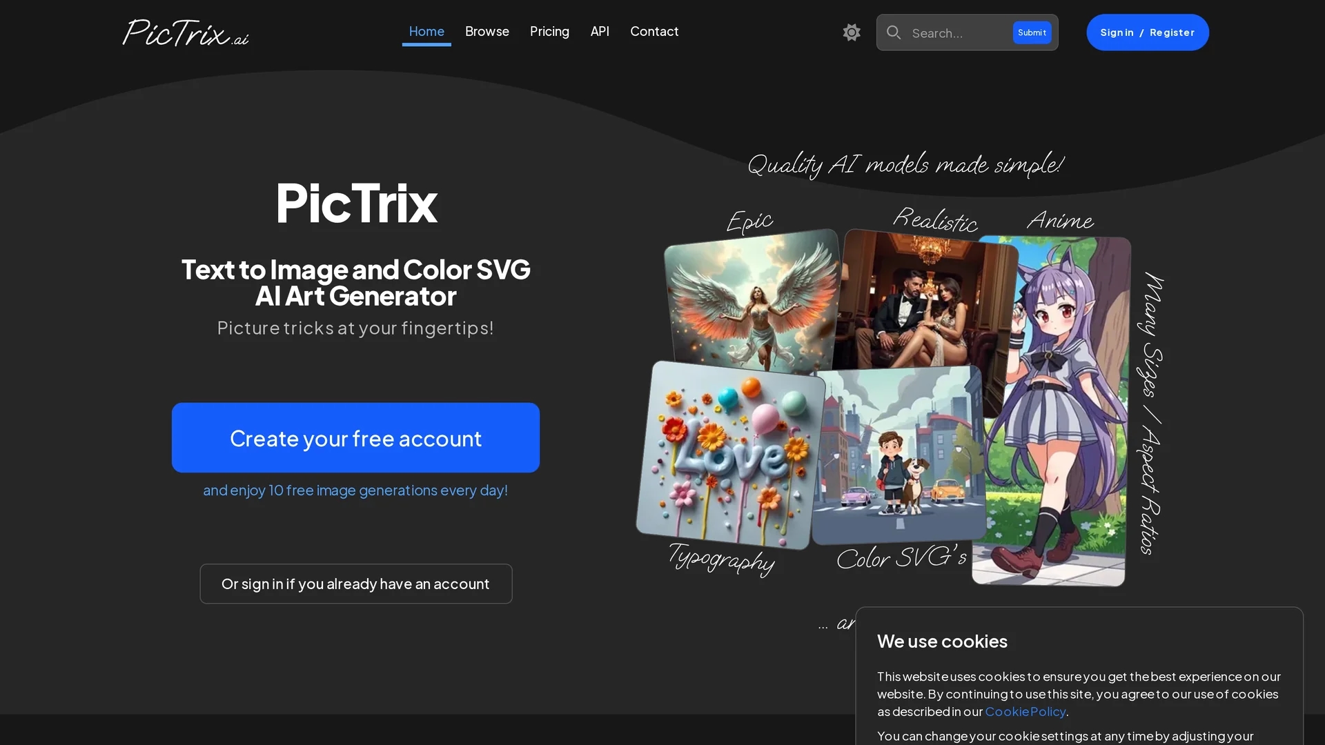 pictrix-ai homepage