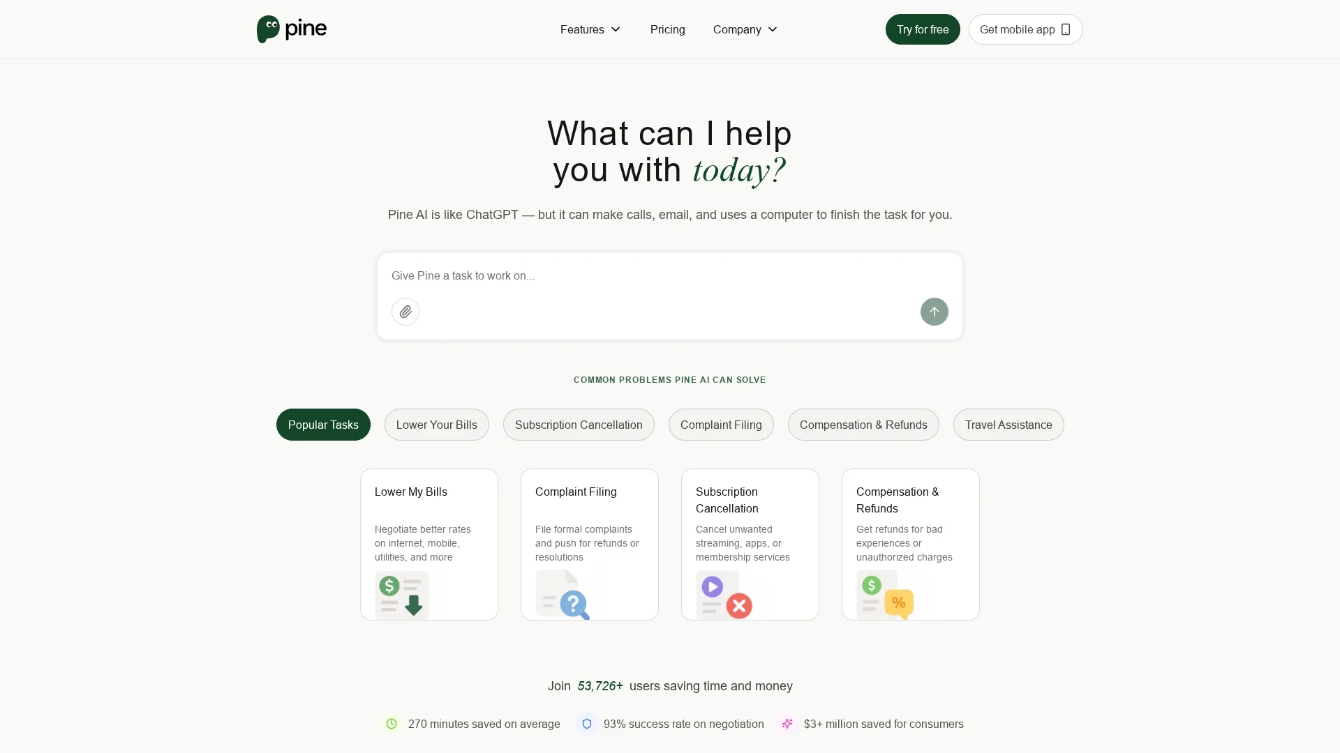 pine homepage
