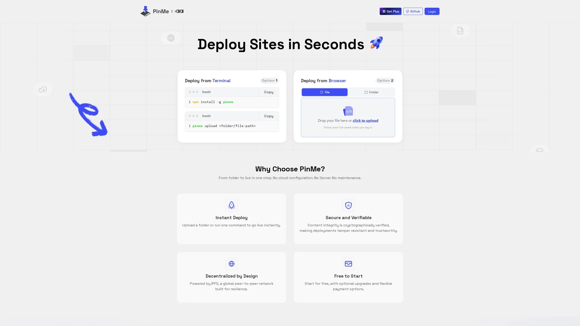 pinme homepage