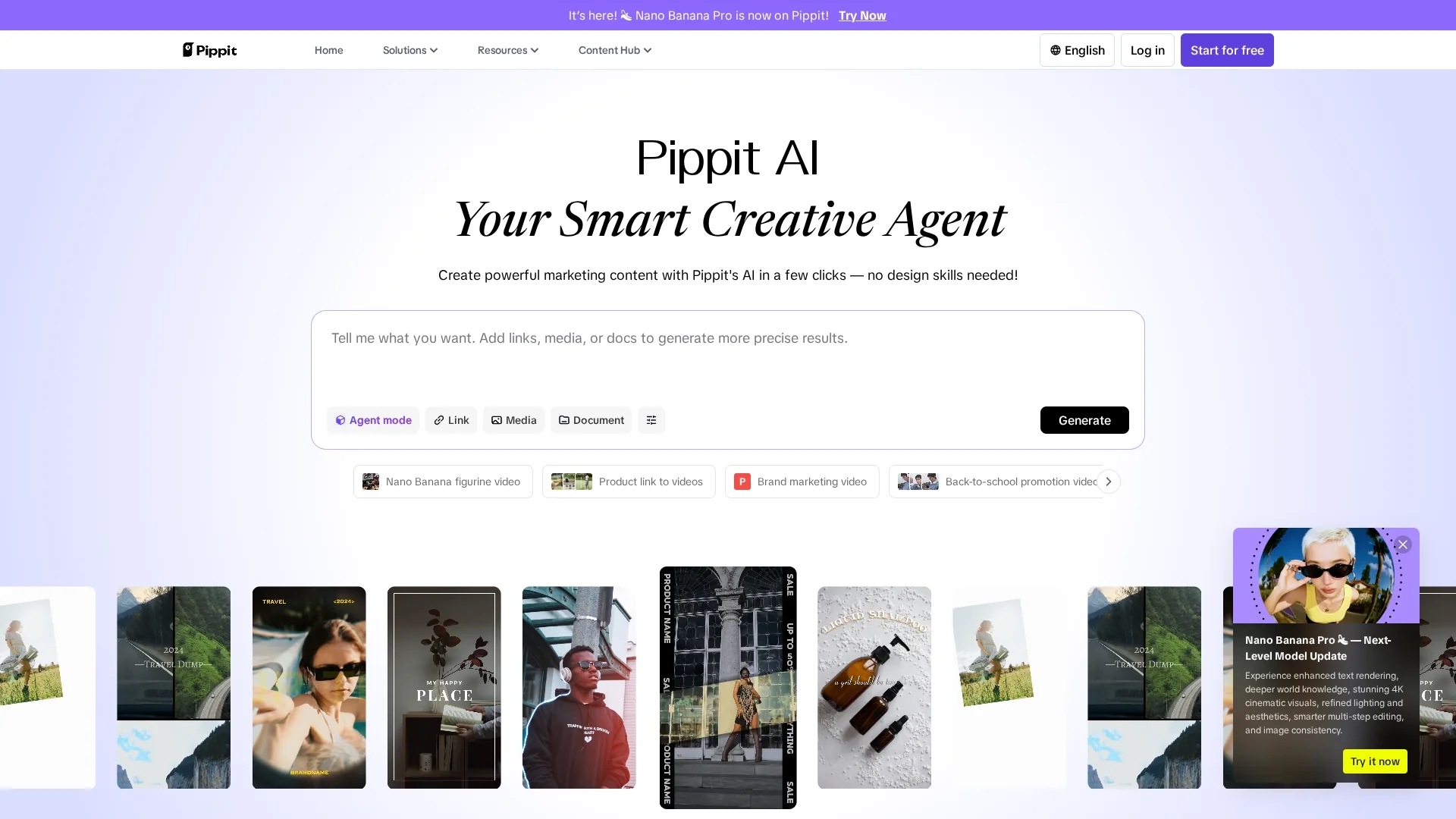 pippit-capcut homepage