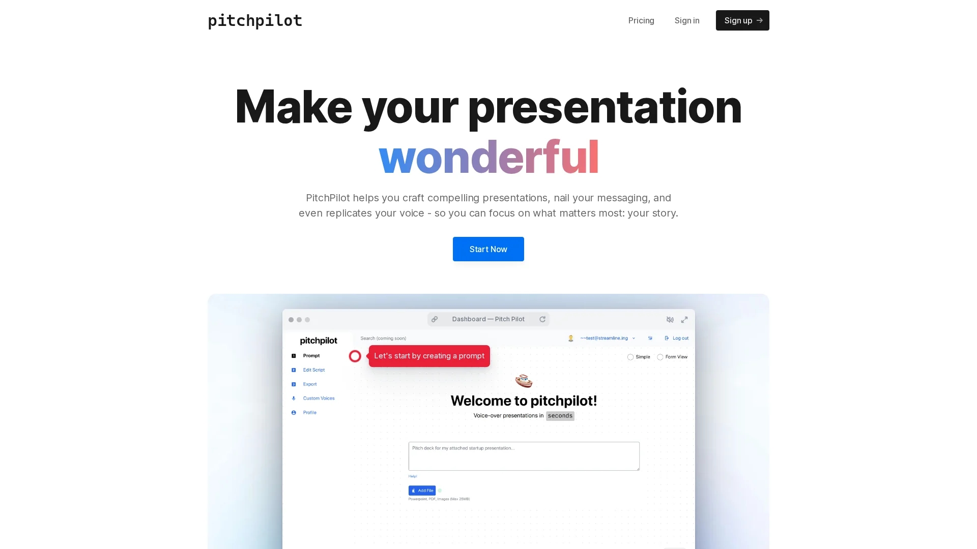 pitchpilot homepage