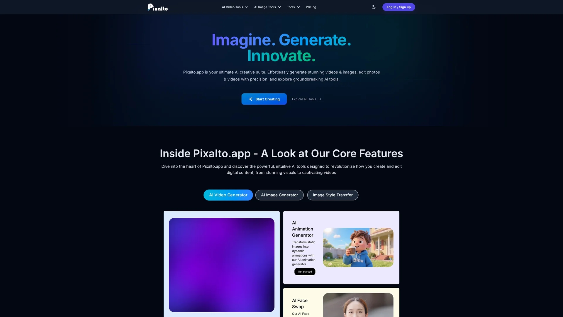pixalto homepage