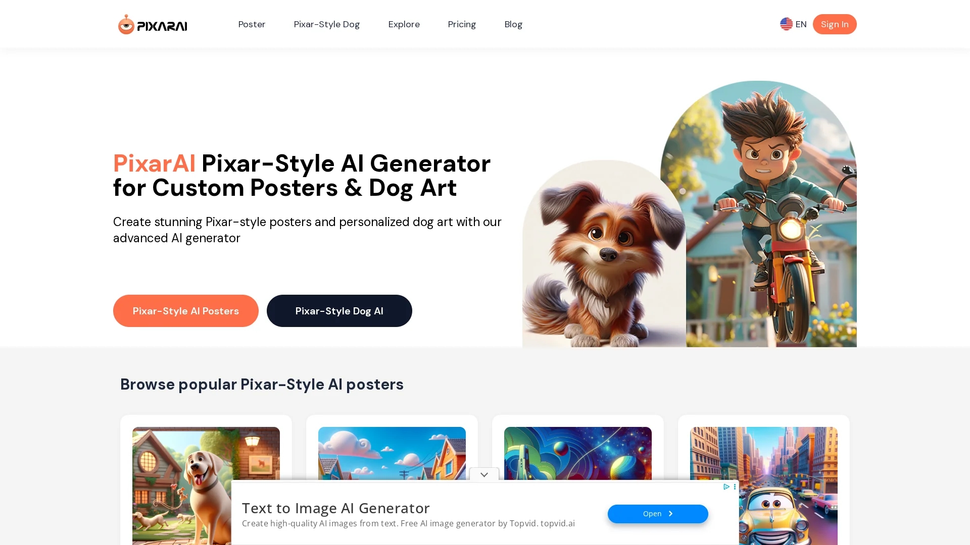 pixarai homepage