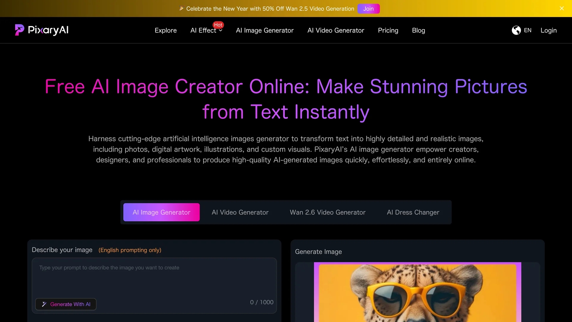 pixaryai homepage